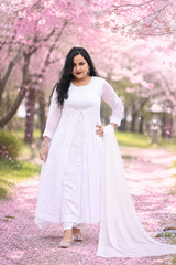 Mahira Farshi Short Kurta – Orange Cream