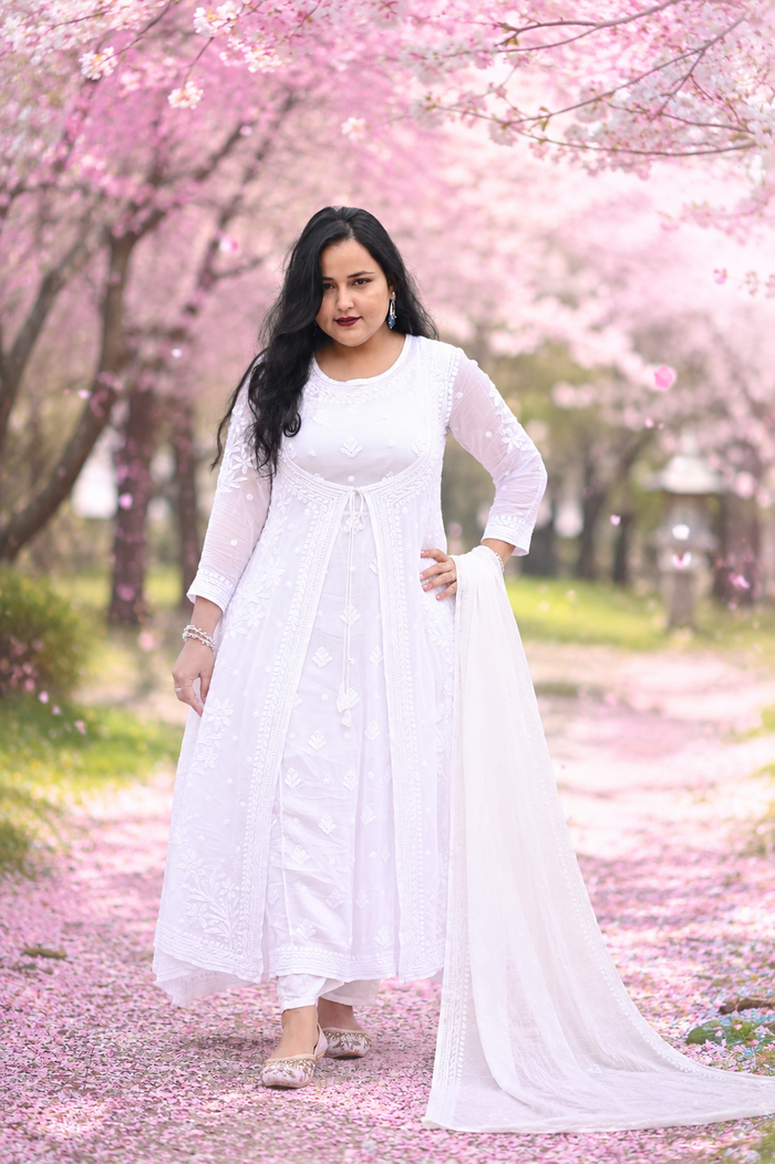 Mahira Farshi Short Kurta – Orange Cream