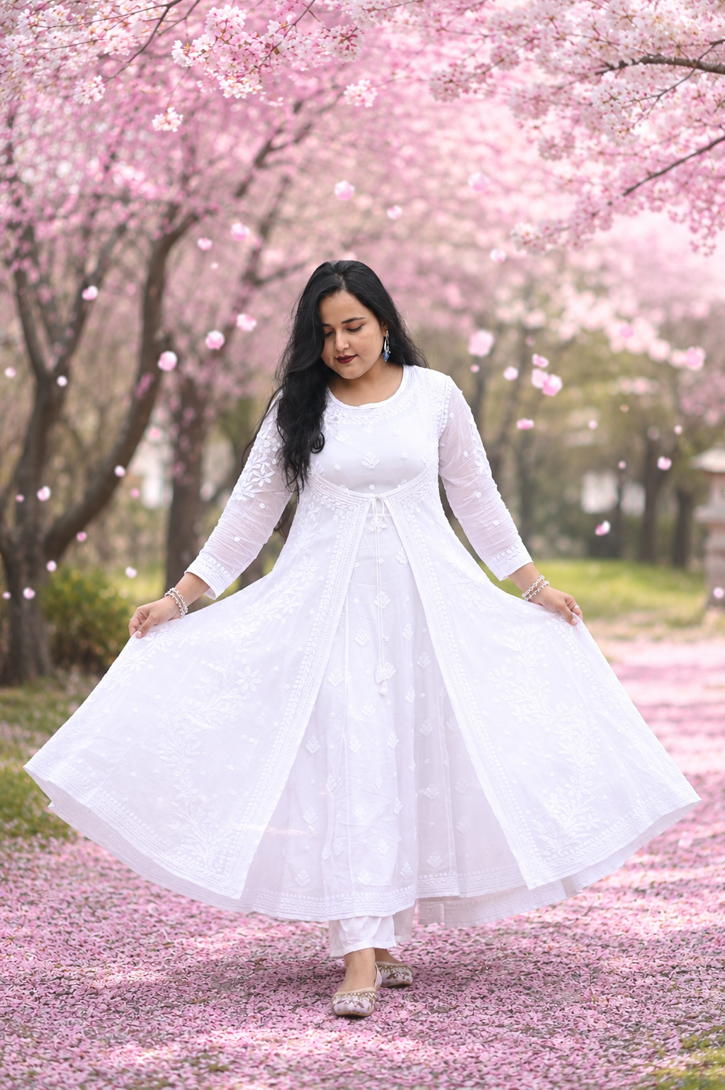 Mahira Farshi Short Kurta – Orange Cream