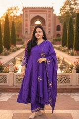 Ethnic Grace Farshi Salwar – Wine Purple