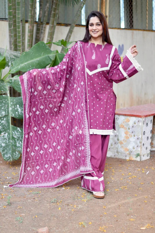 Ethnic Grace Farshi Salwar – Wine Purple